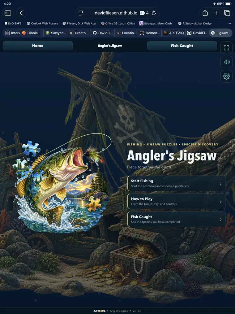 Angler's Jigsaw fishing puzzle game